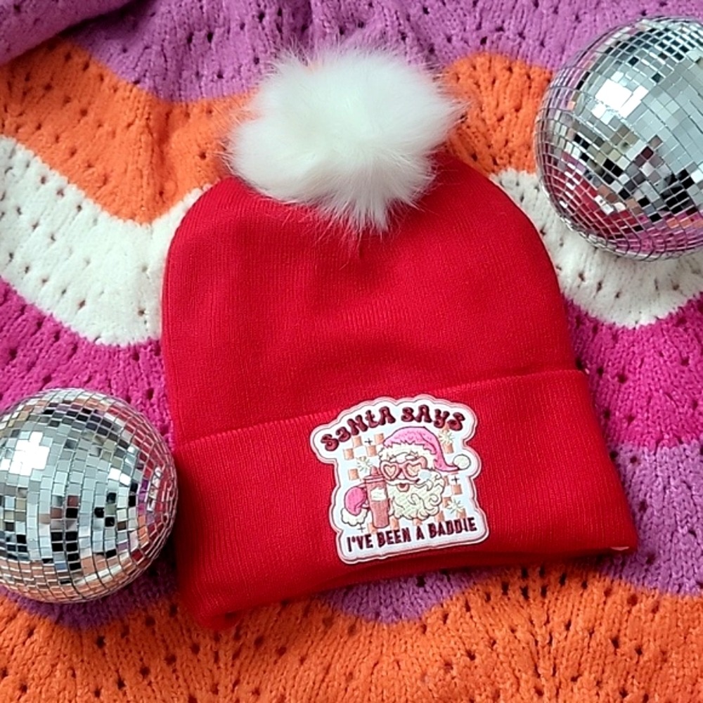 "Santa says I've been a baddie" beanie